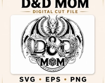 Dnd Mom Svg Designs, Tabletop RPG Mom Svg, Dragon Gamer Mom Cut File Png - Eps