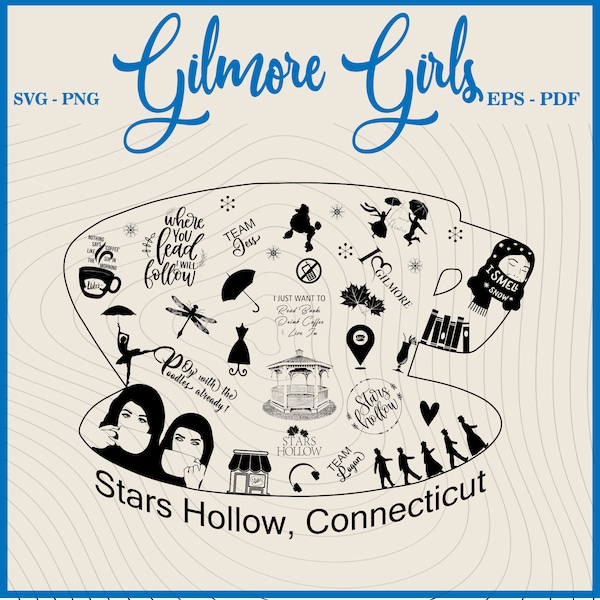 Gilmore Girls Stars Hollow svg, Gilmore girls gift, Gilmore girls Png, Gilmore girls shirts, Gilmore girl svg, Lukes dinner svg, Gilmore svg