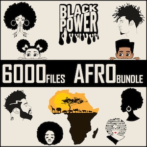 6000 Dateien - Afro Frau und Mann, Beard Mann, Monat der schwarzen Geschichte, schwarze Königin und König, Melanin, Afro Kinder, Afro Frau Silhouette, Afro Mädchen