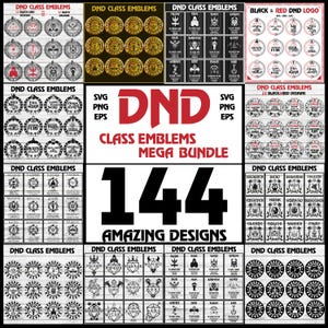 144 Amazing Designs Dungeons and Dragons Class Embless, Dungeons Dragons Svg, Dungeon Master Gift, Dungeons and Dragons Ornament Designs Png