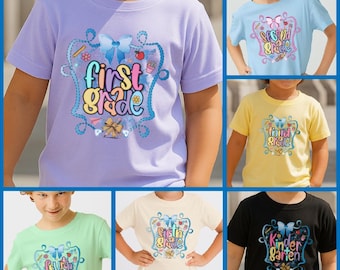 Preppy Back To School Bundle Png l First Day Of School Png, Coquette Teacher Png Shirt, Pre-K1st 2d 3d 4th 5th lKindergarten School Clipart