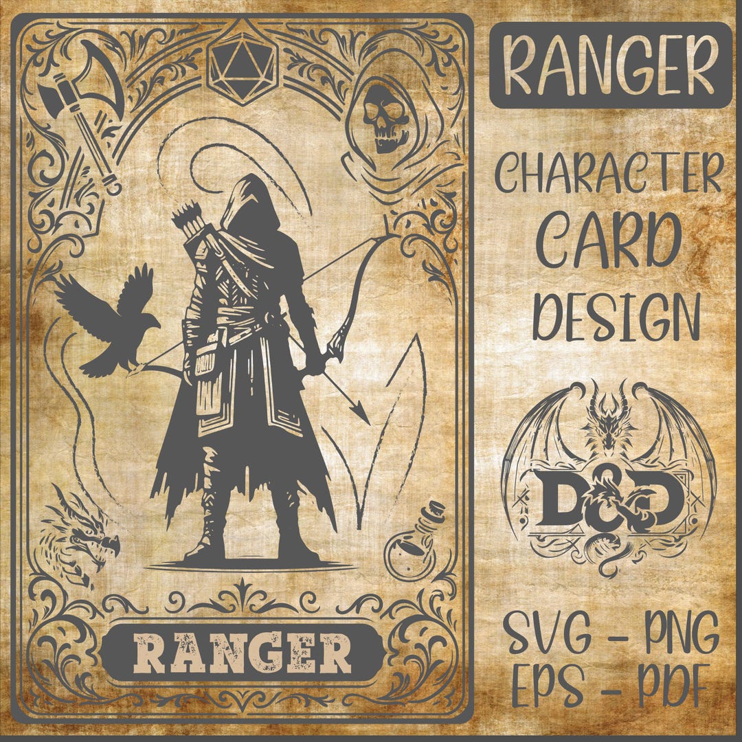 Sleepy Ranger Card.pdf Ranger Dnd Character Card Design Svg | Dungeons and Dragons Ranger ...