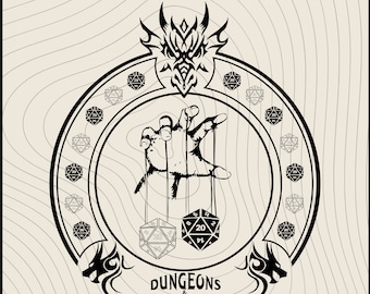 Black + White New Dungeons and Dragons Amazing Designs, DND20, Dnd class Emblems, Dungeons Dragons svg, Png - Svg - Eps - Pdf