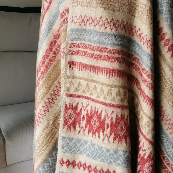 Châle laine du népal/ Châle de yoga/ Châle tibétain laine méditation prière couverture châle imprimé/