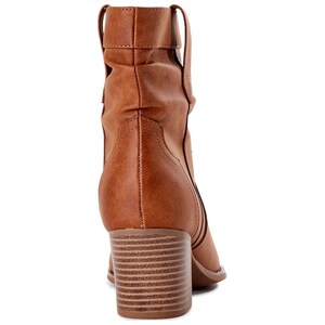 Slouch Time Tru Western Boots and Women's Size Ankle NEW Brown Heel Cognac image 5