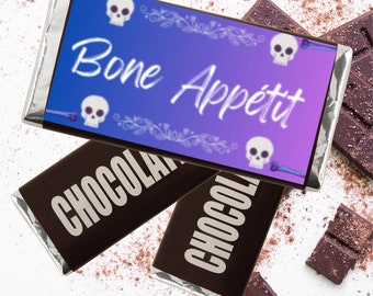 Bone Appetit Chocolate Bar Wrapper - Digital Download