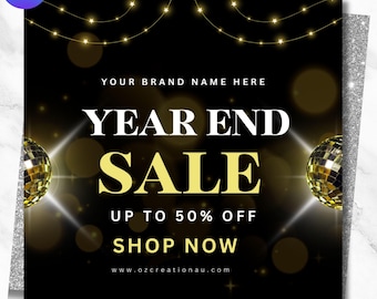New Year Sale Flyer, January Appointment Flyer, Holiday Flash Sale, New Year Beauty Braids Hair Lashes Nails