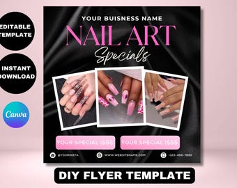 Nail Art Specials Flyer: DIY Nail Tech Template (Digital Download)