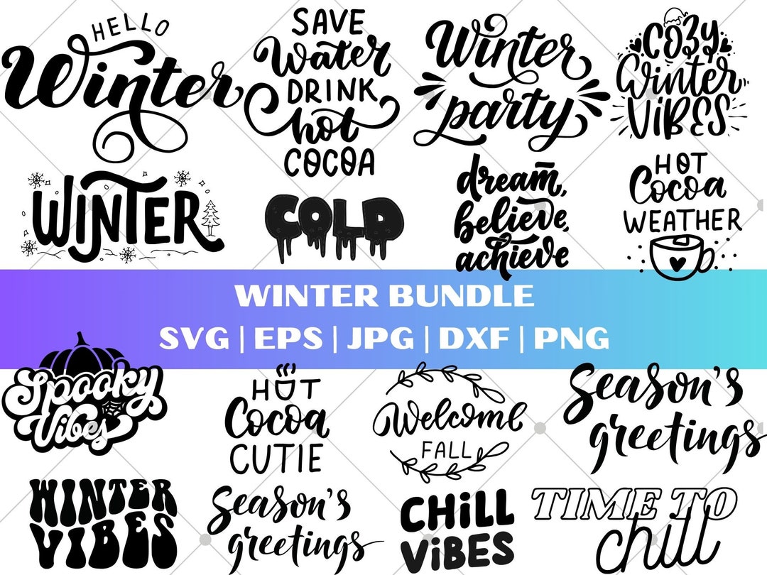 Winter SVG Bundle / Holidays SVG / Cut File / Cricut / Clip Art ...