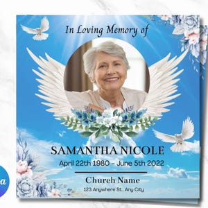 Memorial Funeral Announcement Flyer, Funeral Memorial Announcement Flyer, Funeral Announcement Template, Rest In Peace Flyer, Canva Editable