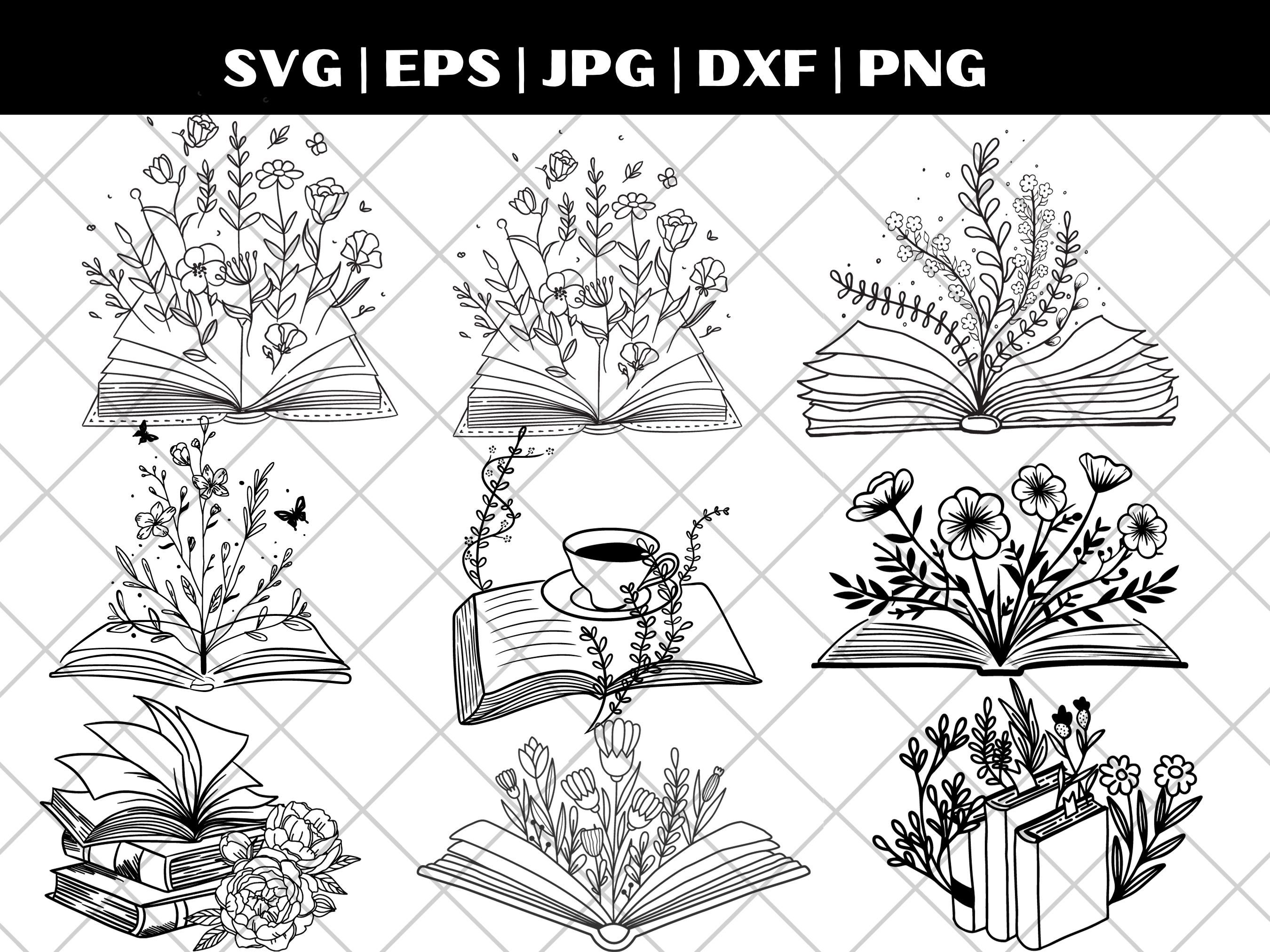 Floral Book SVG, Book Svg, Book With Flowers Svg, Flower Svg, Book