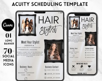 Hair Stylist Acuity Scheduling Template | Hair Booking & Scheduling Site Template | DIY Acuity Template for Hair Professionals