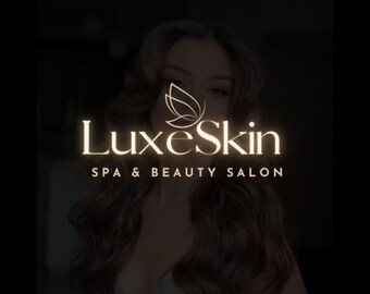 Luxury Beauty Logo Design: Gold Salon Branding, Editable Canva Template (Digital Download)