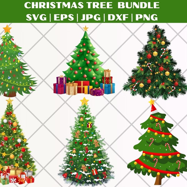 Christmas Tree Svg Bundle, Christmas Svg, Christmas Tree Svg, Christmas Clipart, Christmas Tree Png, Christmas Digital,Cricut,Silhouette