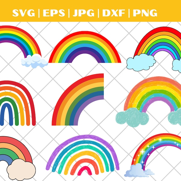 Rainbow svg, Rainbow Cut File, 6 Color Rainbow svg, Silhouette File, Cricut Cut File, Digital Download