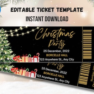 Christmas Ticket template | Snowflakes | gift voucher | Santa gift | Instant Download | Gift Certificate Template | Holidays Gift Voucher