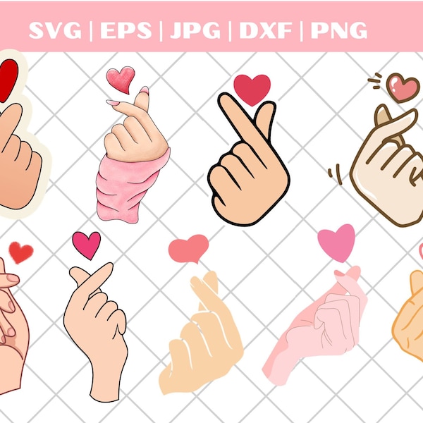 Korean Heart SVG, Valentine SVG, Valentine's Day SVG, Valentine Shirt Svg, Love Svg, Gift for her Svg, Png Cricut Sublimation, Cricut