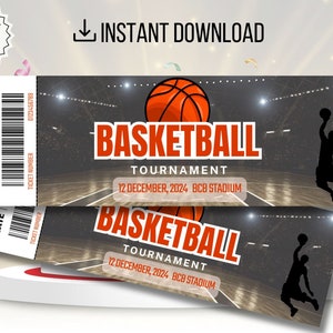 Basketball Custom Tickets, Event Custom Tickets, Basketball Game Ticket, Basketball Geschenkkarte, Sportspiel Geschenkkarten