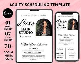 Hair Stylist Acuity Scheduling Template | Hair Booking & Scheduling Site Template | DIY Acuity Template for Hair Professionals