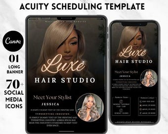 Hair Stylist Acuity Scheduling Template | Hair Booking & Scheduling Site Template | DIY Acuity Template for Hair Professionals