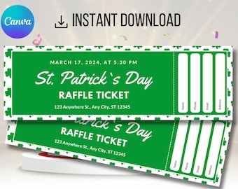 St Patrick's Day Raffle-Los St Patrick Wahlzettel Druckbare St Patrick's Party Raffle-Karten Sofortiger Download Raffle-Los