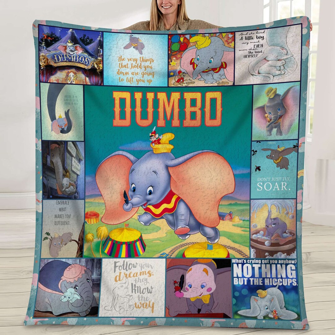 Dumbo Fleece Blanket Dumbo Flying Elephant Throw Blanket for Etsy