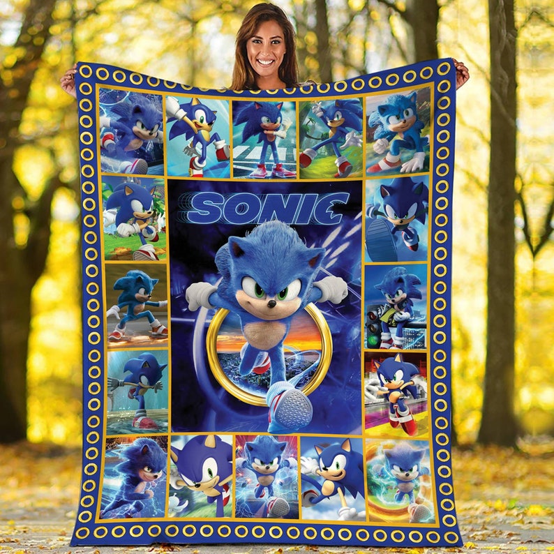 Sonic the Hedgehog Fleece Blanket Sonic the Hedgehog Throw Etsy