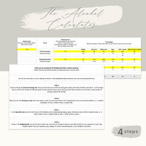 The Alcohol Calculator | Drinks Calculator | Alcohol Planning Spreadsheet | Drinks Quantities | Alcohol Quantities | Alcohol Costing