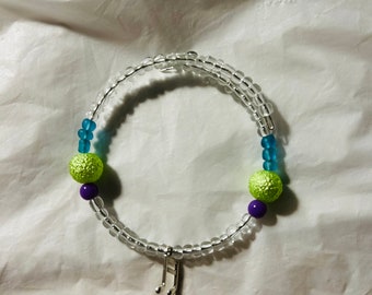 Bracelet with Clear Beads and Music Charm