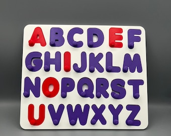 3D Printed Alphabet Puzzle | Custom Color ABC Puzzle | Kids Learning Toy | Educational Letter Puzzle | Personalized Gift