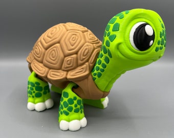 Articulating Flexi Turtle: 3D Printed Kawaii Turtle Toy