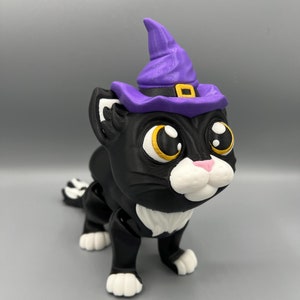 Giocattolo per gatti di Halloween stampato in 3D: decorazione articolata a forma di gatto nero