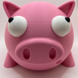 3D Printed Silly Piggy Bank: Pink Coin Storage