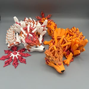 3D Printed Articulating Solar Dragon: Fantasy Fidget Toy, 32 Inch