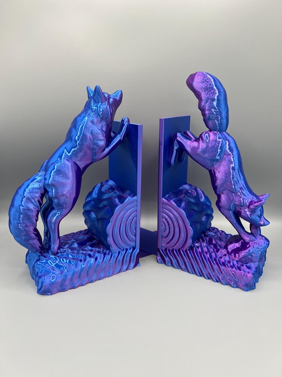 3D Printed Jumping Fox Bookends: Books & Game Storage - Etsy