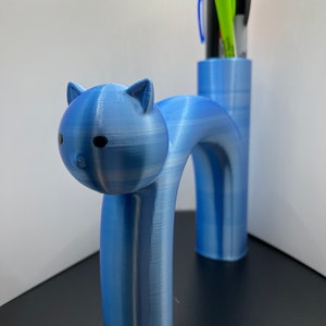 3D Printed Cat Pen Holder: PLA Desk Organizer