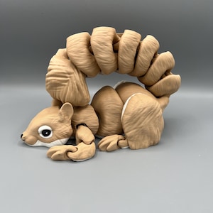 3D Printed Articulating Flexi Squirrel - Fidget Toy - Cute Squirrel - Stress Relief Toy - Poseable Squirrel Toy - Woodland Animal - Cute