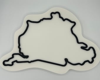 3D Printed Nürburgring Race Track Wall Art: Customizable Colors