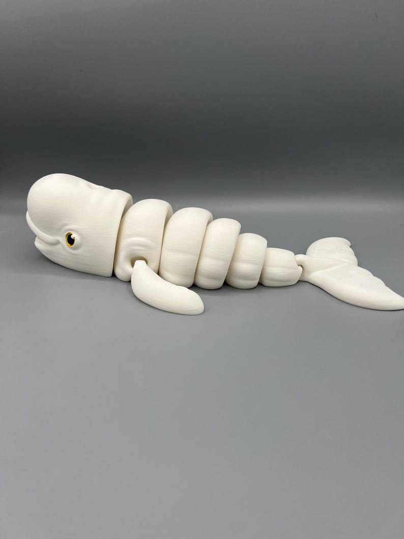 3D Printed Articulating Beluga Whale: Customizable Fidget Toy - Etsy