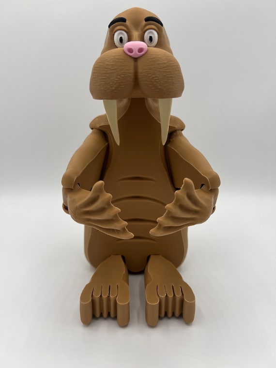3Dプリントされた関節式セイウチのおもちゃ：柔軟なフィジェット