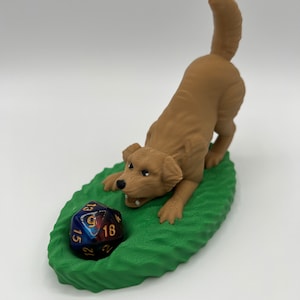 Dog Dice Guardian - Dog Dice Holder - Playful Dog Dice Guardian - Gift for Gamers - Dice Storage - Gift for Dog Lovers - Board Games - Tiles