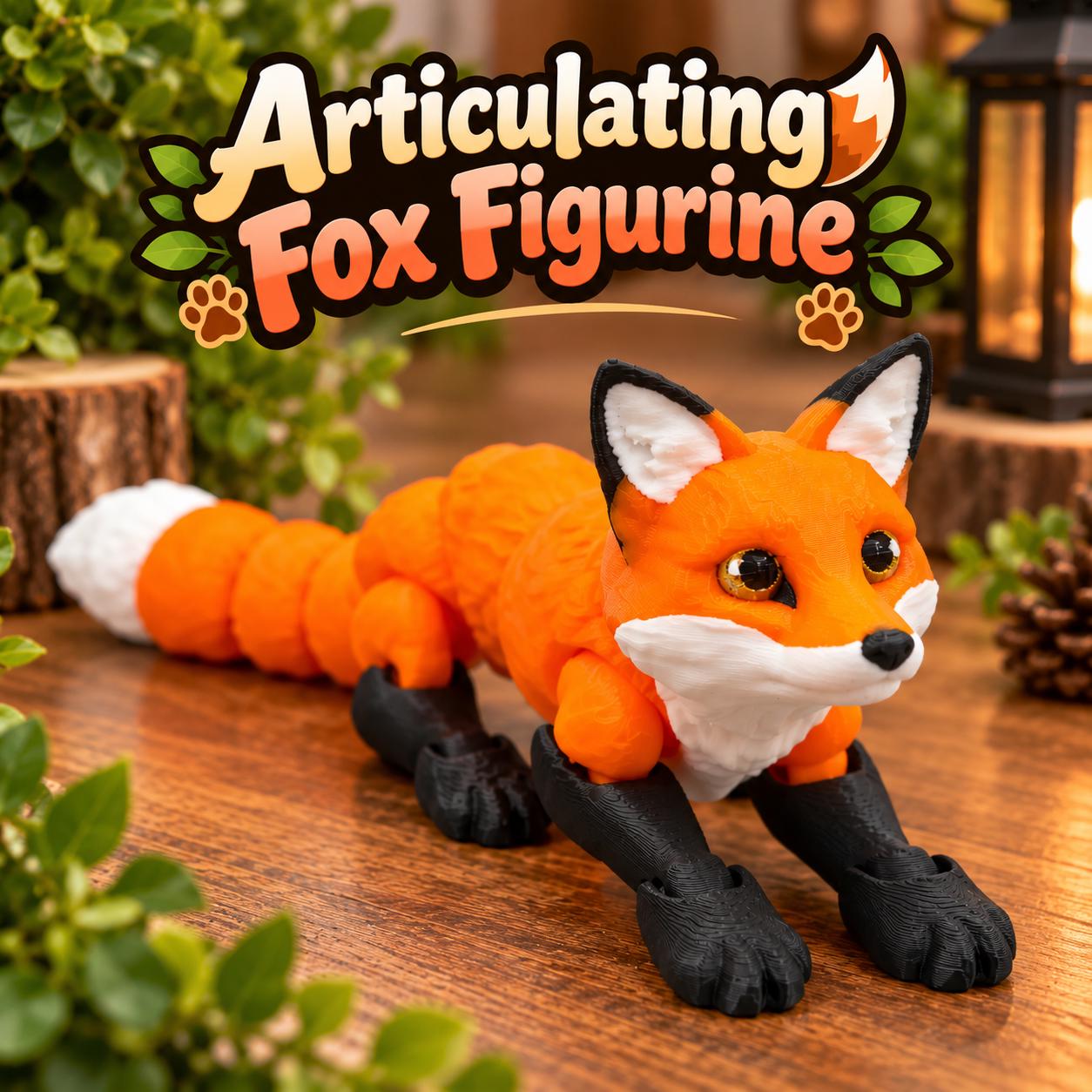 Articulating Flexi Fox Figurine: 3D Printed Poseable Fidget Toy - Etsy