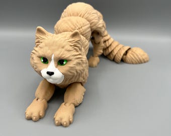 3D Printed Flexi Cat Toy: Articulating Long-Haired Fidget
