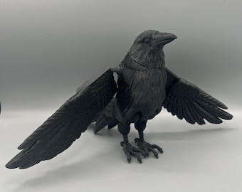 Articulating Flexi Raven Toy: 3D Printed Fidget Figurine