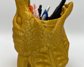 Dragon Head Pen Holder - Portalápices - Organizador de escritorio - Dragón medieval - Regalo para los amantes del dragón - Decoración del dragón - Portaherramientas