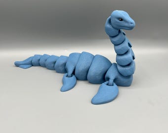 Dragon flexible du Loch Ness | Nessie articulée imprimée en 3D | Jouet Dragon Fidget | Jouet de bureau créature mythique | Anti-stress articulé Dragon