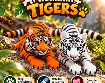 15in Flexi Articulating Tiger: 3D Printed Fidget Toy - Etsy Canada