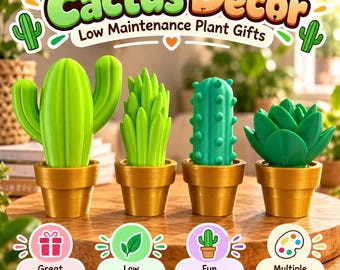 Décoration de cactus imprimée en 3D : cadeaux pour plantes nécessitant peu d'entretien
