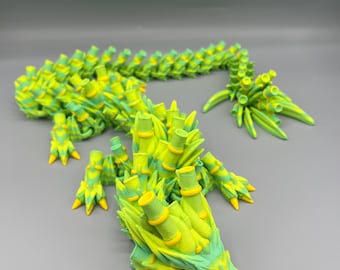 31" Articulating Bamboo Dragon: 3D Printed Fantasy Desk Toy