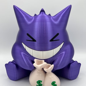 Gengar Bank - Salvadanaio a tema Gengar - Salvadanaio - Salvadanaio per monete - Salvadanaio riutilizzabile - Sacchi per soldi - Collezione di monete - Figurina - Giocattoli - Modello